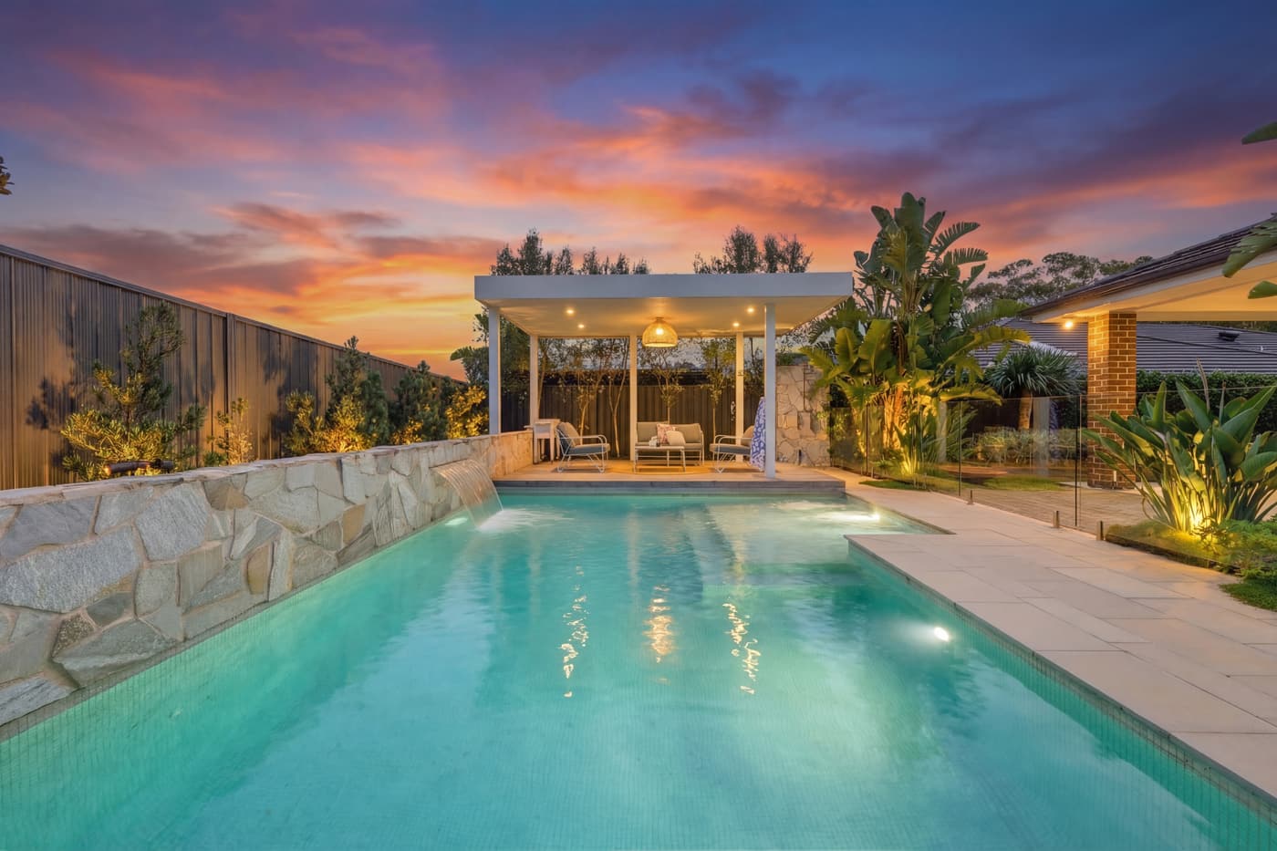Pool at dusk, Harrington Park